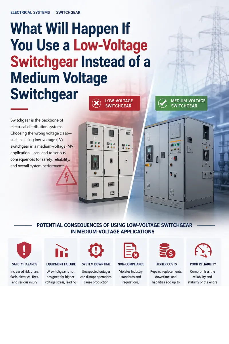 Apa yang Akan Terjadi Jika Anda Menggunakan Switchgear Tegangan Rendah Daripada Switchgear Tegangan Menengah?
