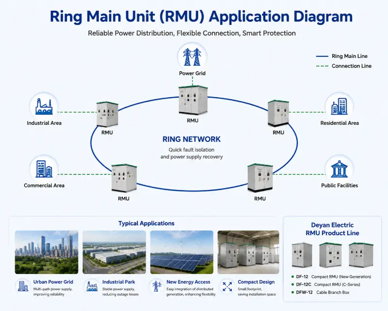 Apa saja aplikasi dan kelebihan unit utama ring dalam sistem tenaga?
