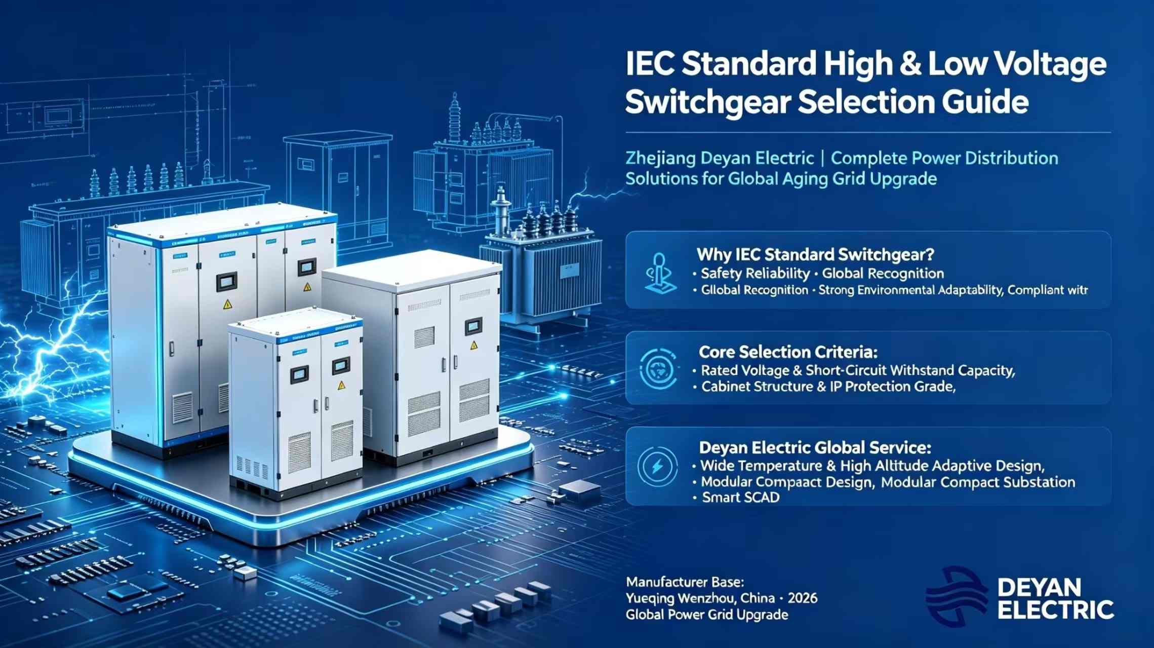 Panduan Pemilihan Switchgear Tegangan Tinggi & Rendah Standar IEC: Zhejiang Deyan Electric — Solusi Distribusi Daya Lengkap untuk Peningkatan Jaringan yang Menua di Seluruh Dunia